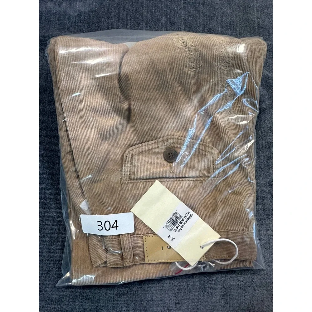 MNML V648 Repaired Corduroy Denim Tan Distressed Straight Leg Pants Mens Size 30